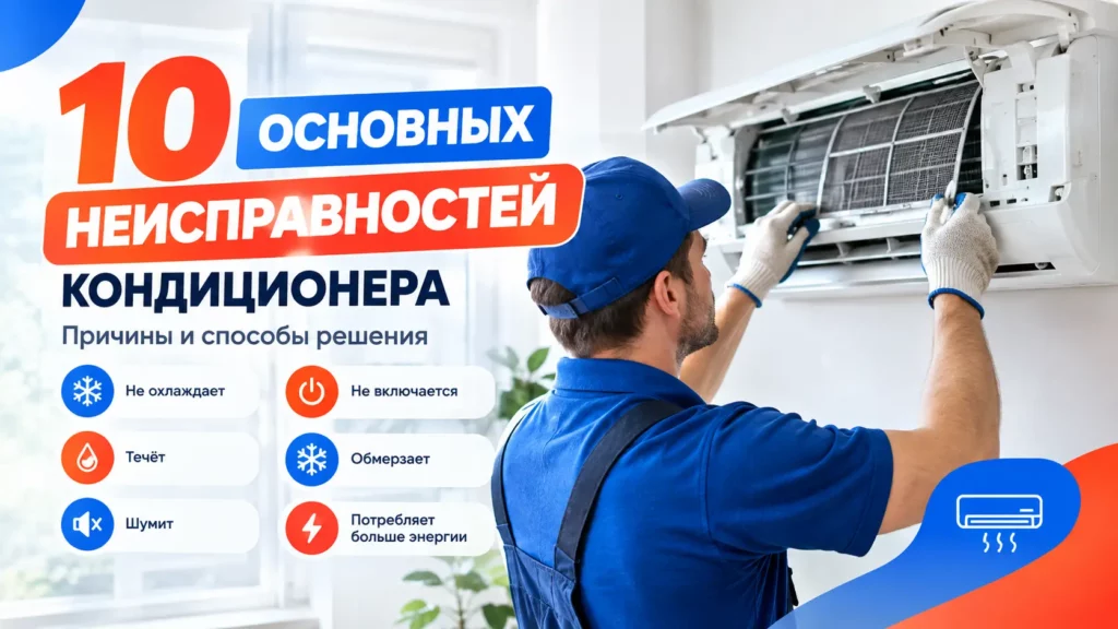 10 основных неисправностей кондиционера